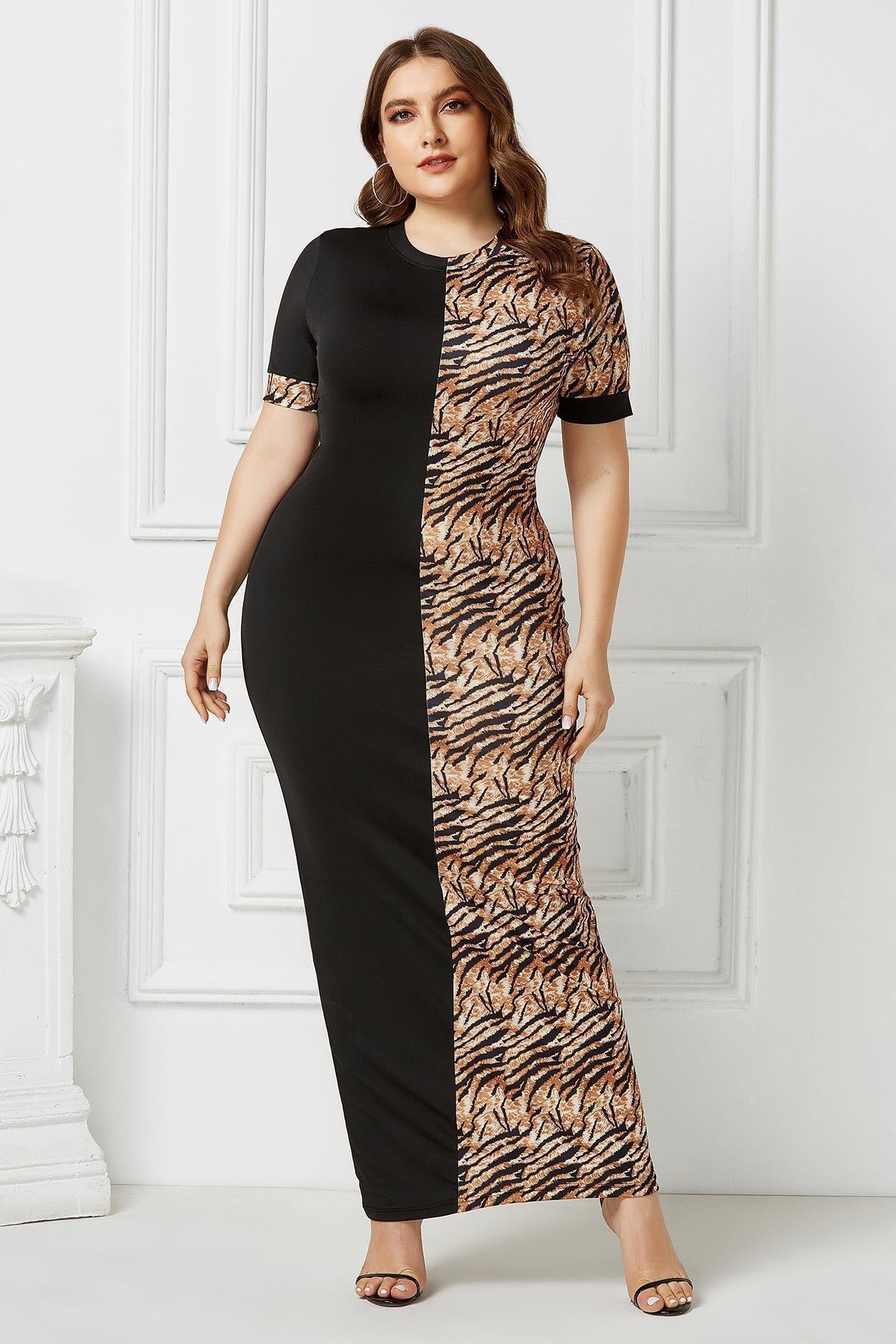 Plus women long dresses slim bodycon dress