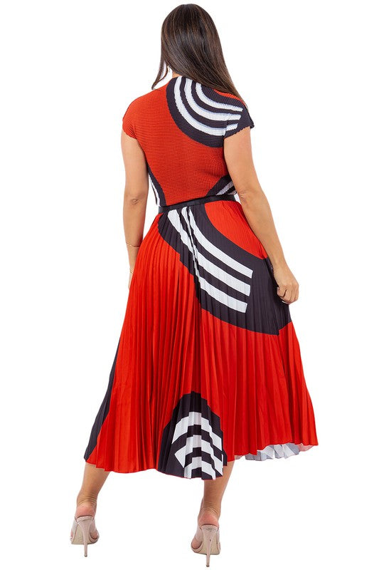 Red and black MAXI DRESS 2PC SET