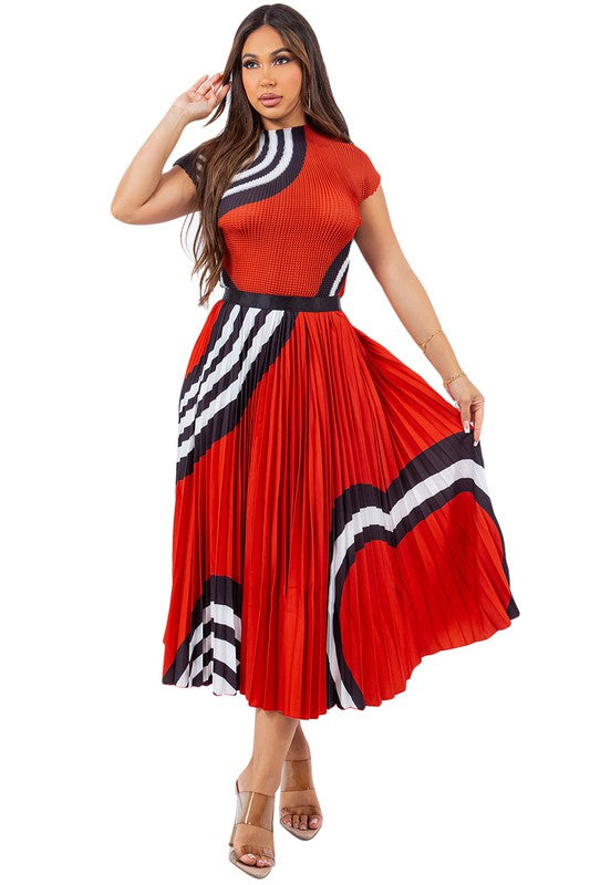 Red and black MAXI DRESS 2PC SET