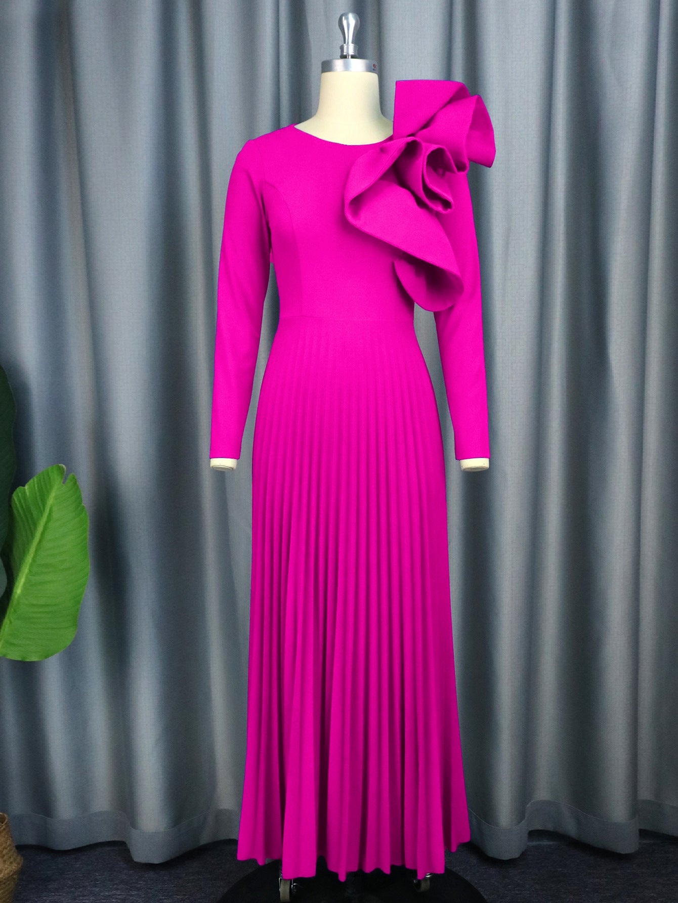 Poise Pleated Maxi  Dress