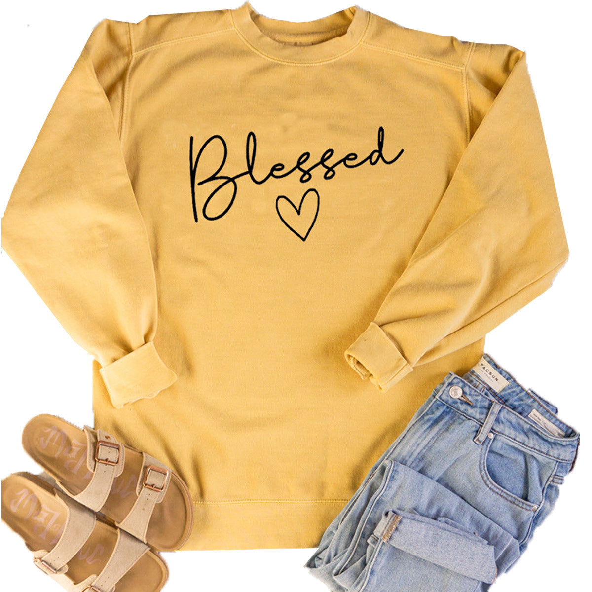 Hollow love two-line letter print street fashion new sweater