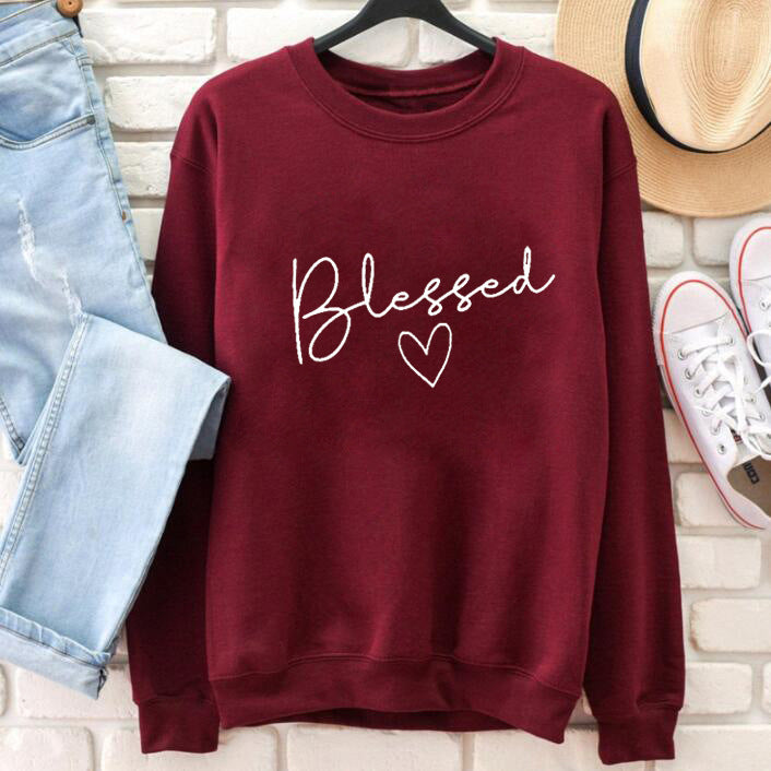 Hollow love two-line letter print street fashion new sweater