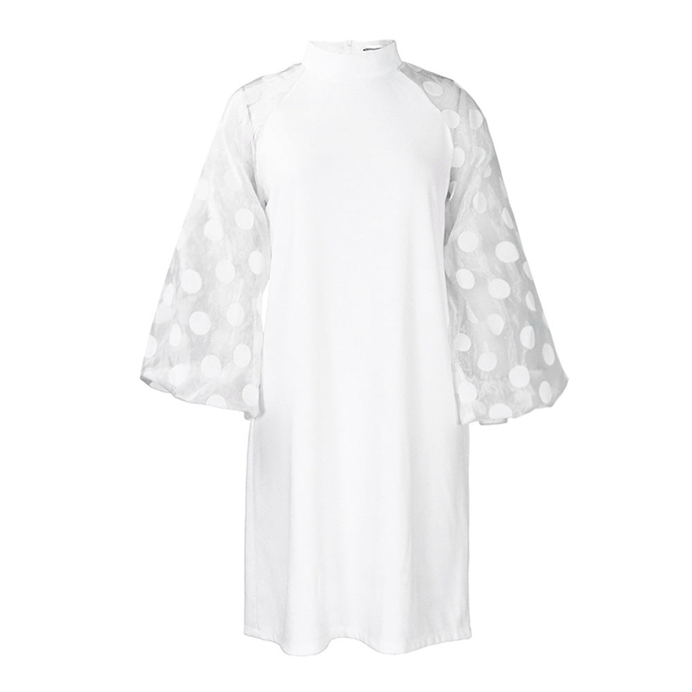 Women's Plus Size Fashion Loose Mesh Stitching Dress