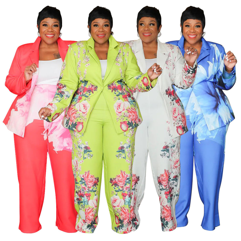 Autumn And Winter Printing Coat Suit Casual Pants