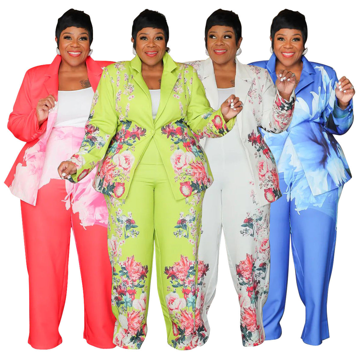 Autumn And Winter Printing Coat Suit Casual Pants