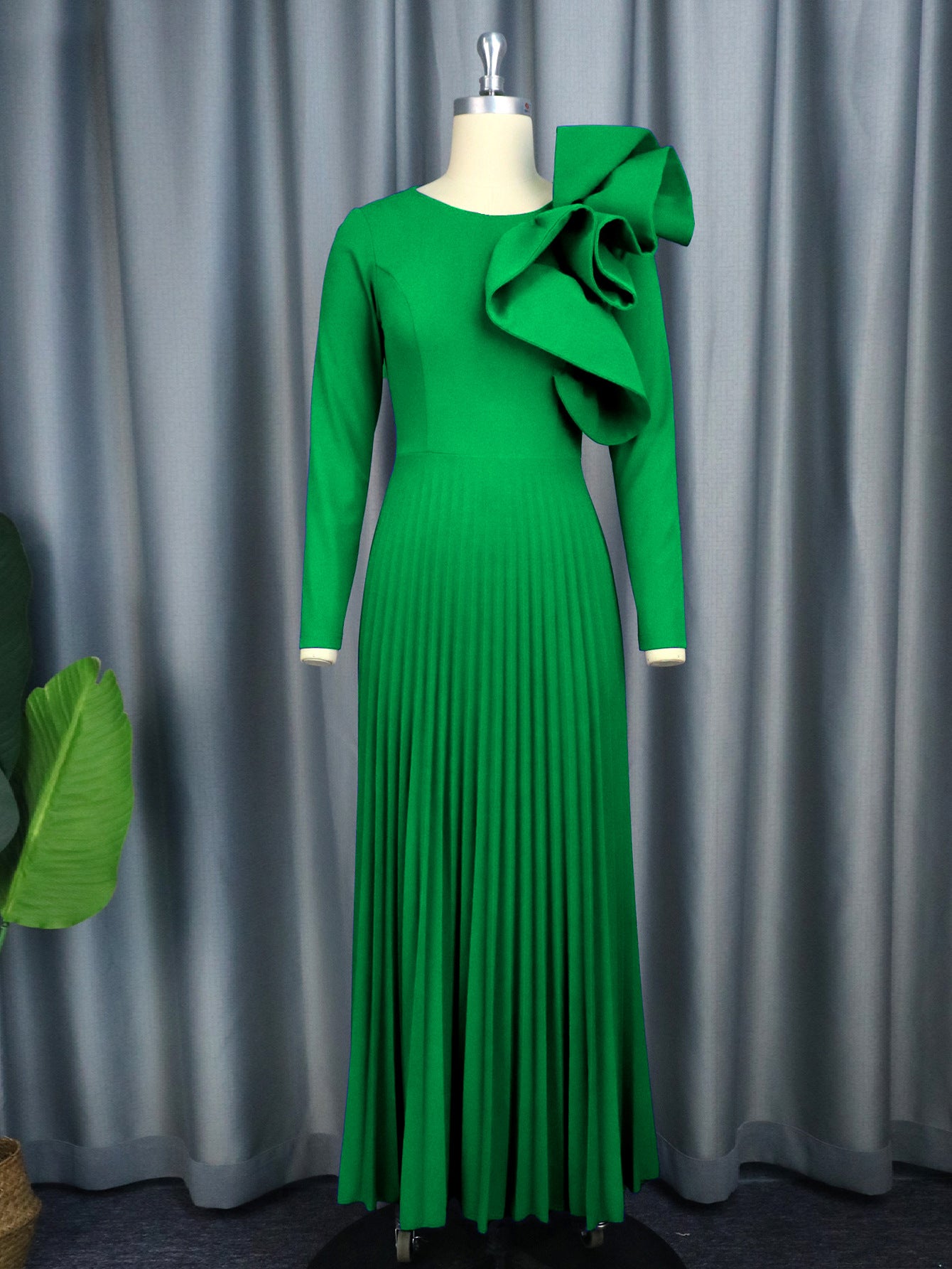 Poise Pleated Maxi  Dress