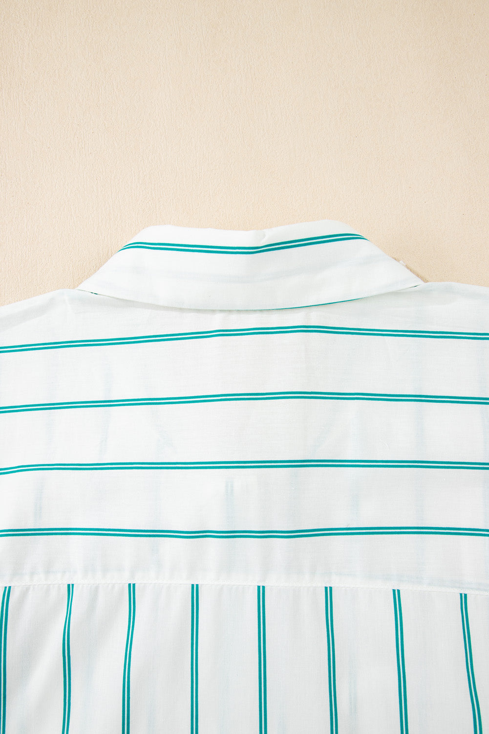 Green Stripe Plus Size Patch Pocket Shirt Mini Dress