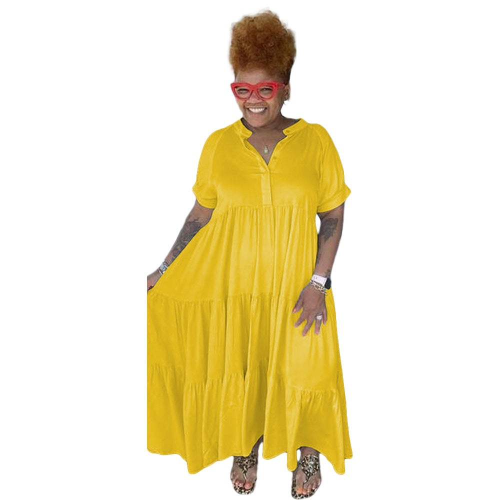 Women's Fashion Individual Casual Button Lapel Dress