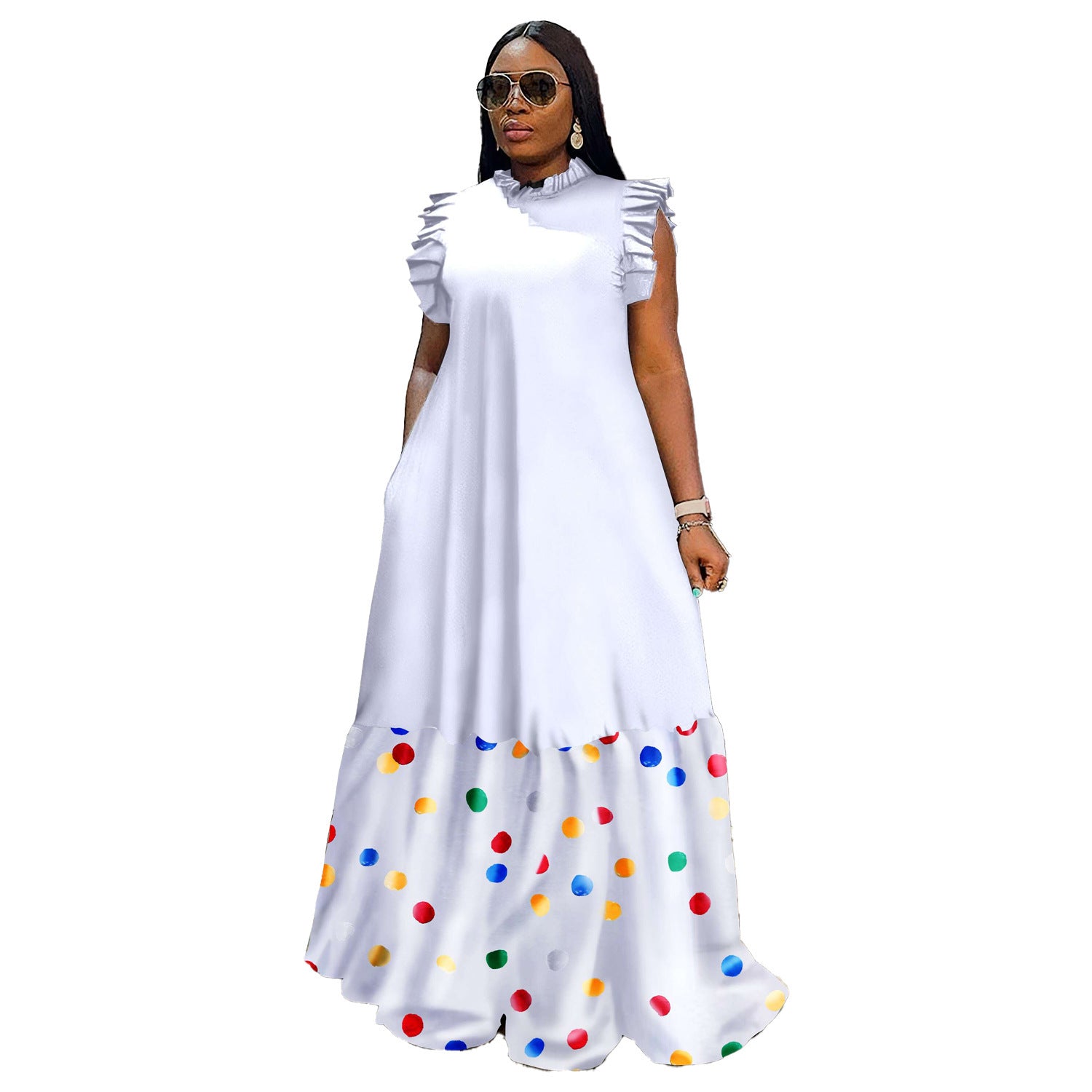 American Large Print Maxi Dress