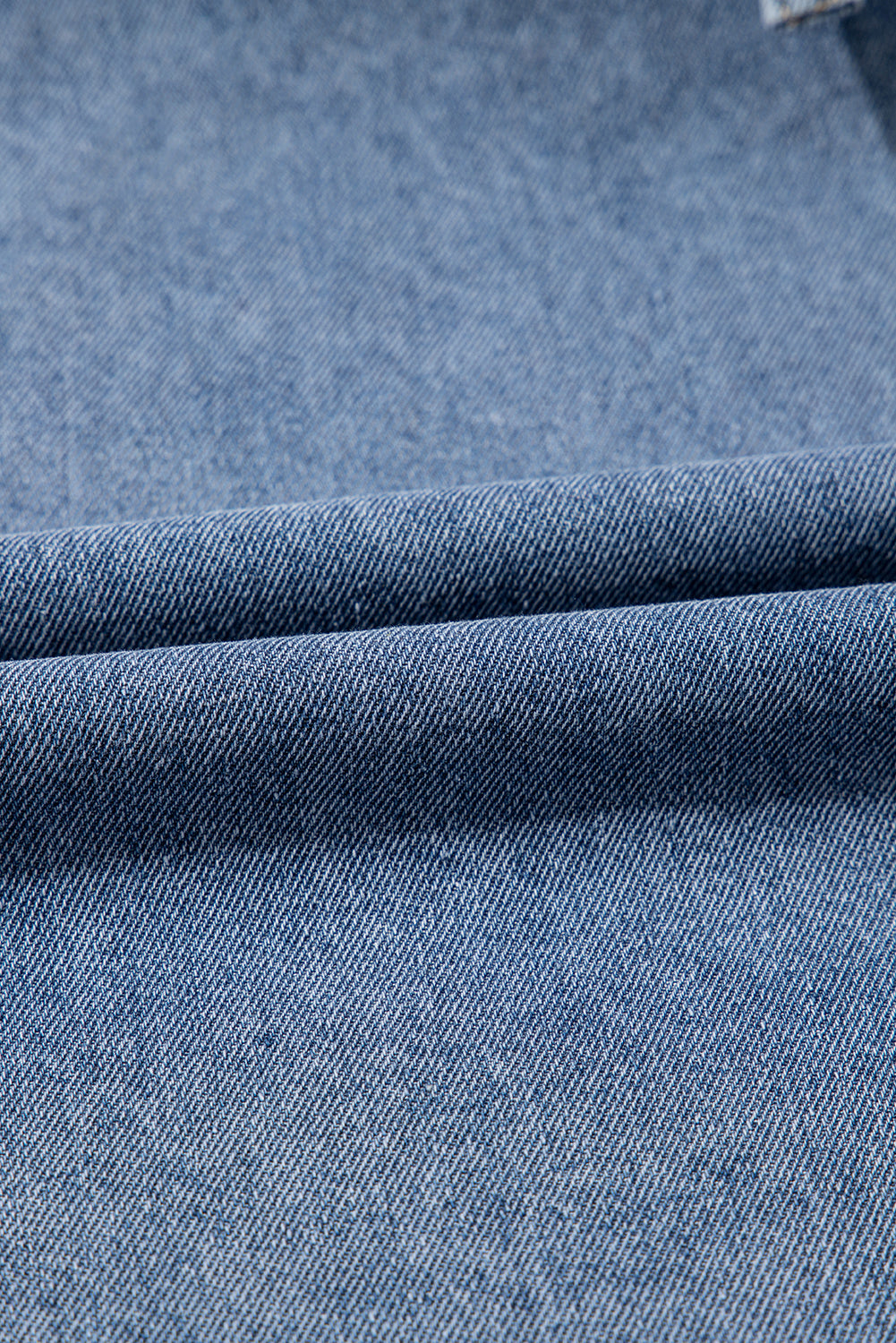 Dusk Blue Bowknot Puff Sleeve Denim Dress