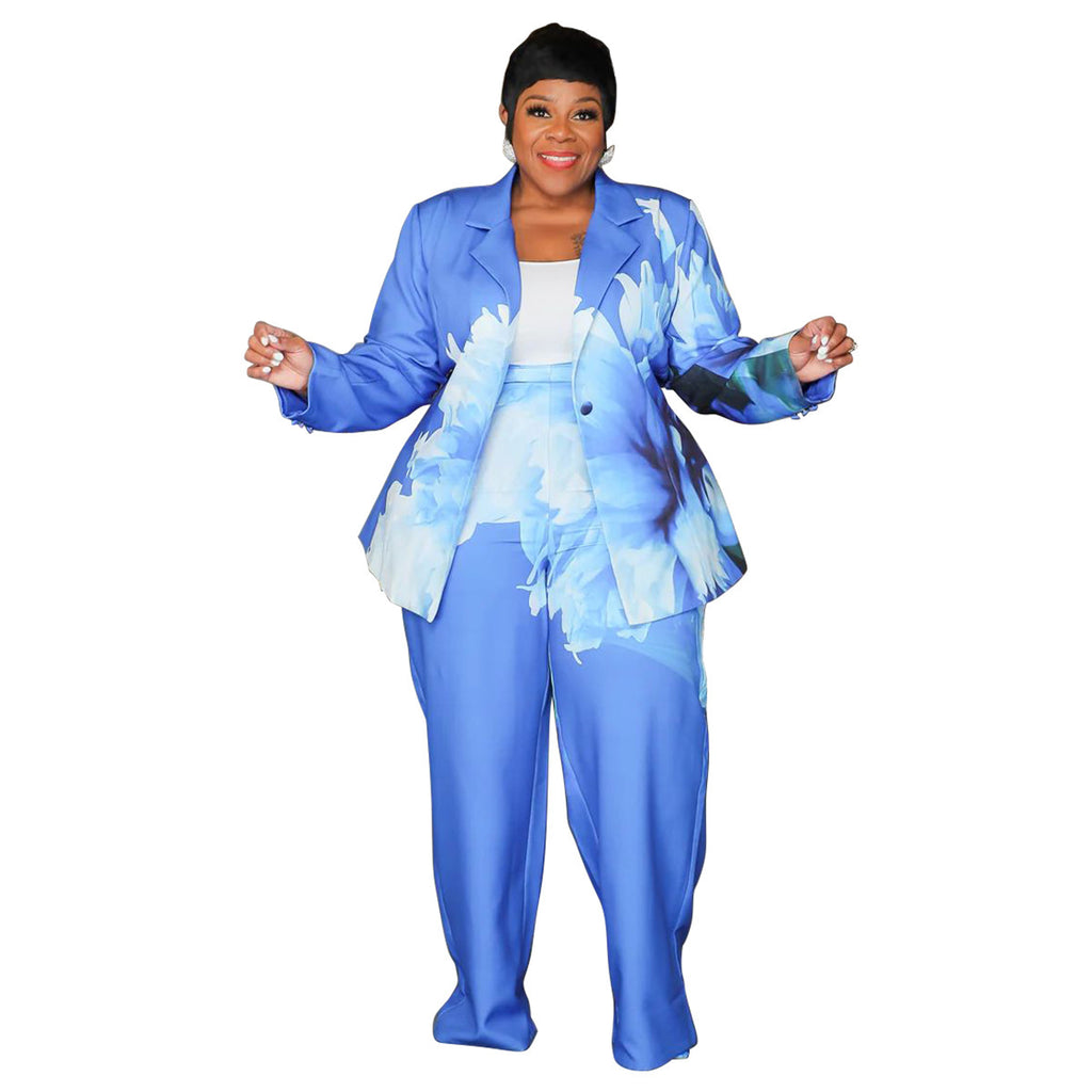 Autumn And Winter Printing Coat Suit Casual Pants