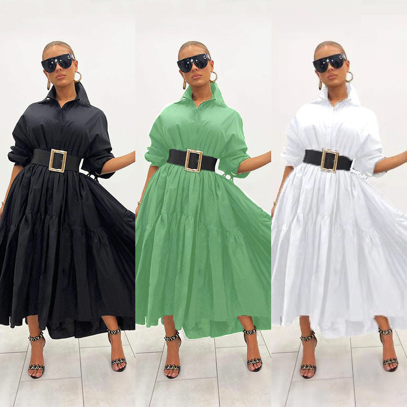 Women's Fashion Loose And Slimming French Shirt Dress